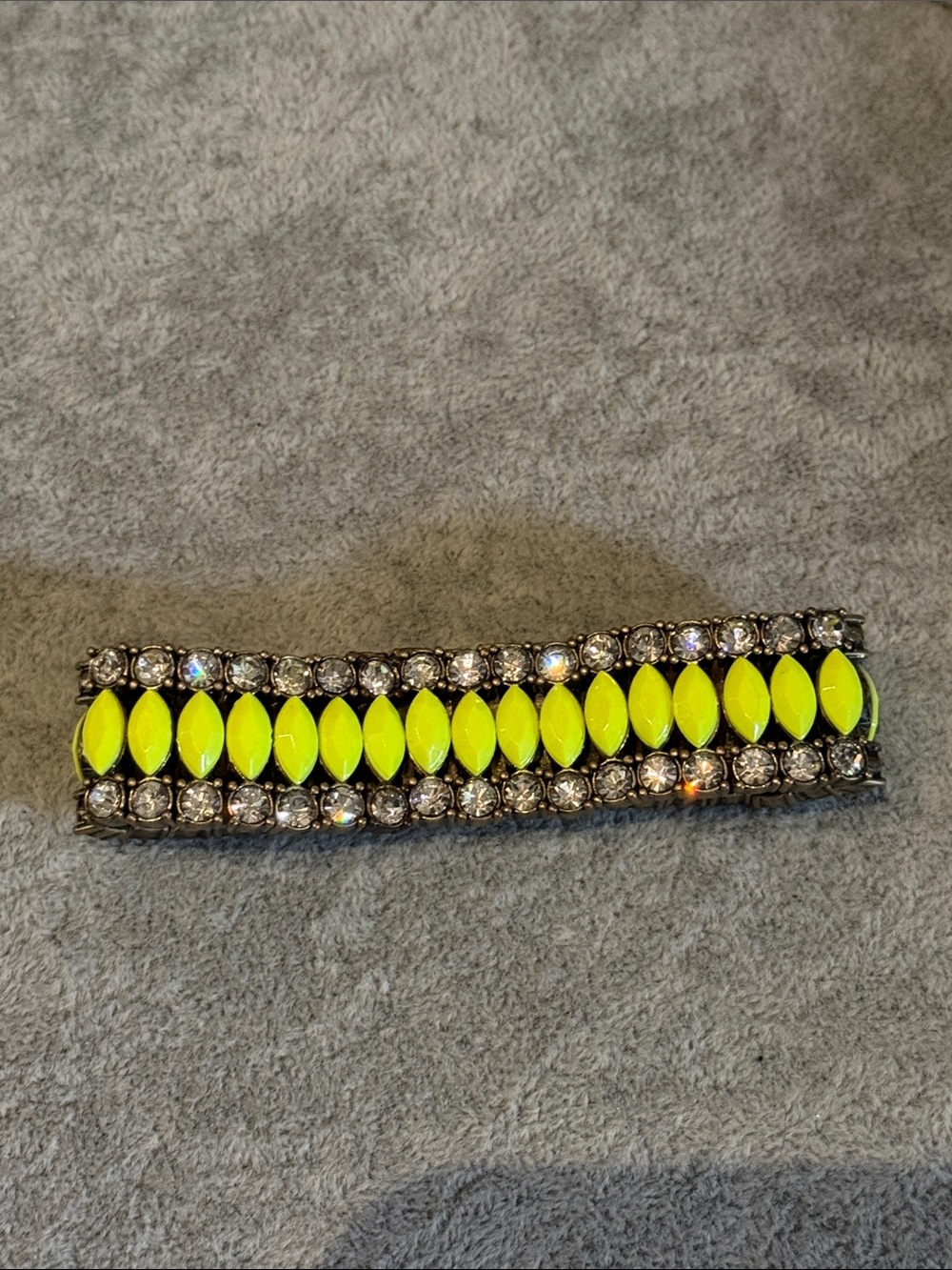 J crew Neon Yellow Crystal Stretch Bracelet